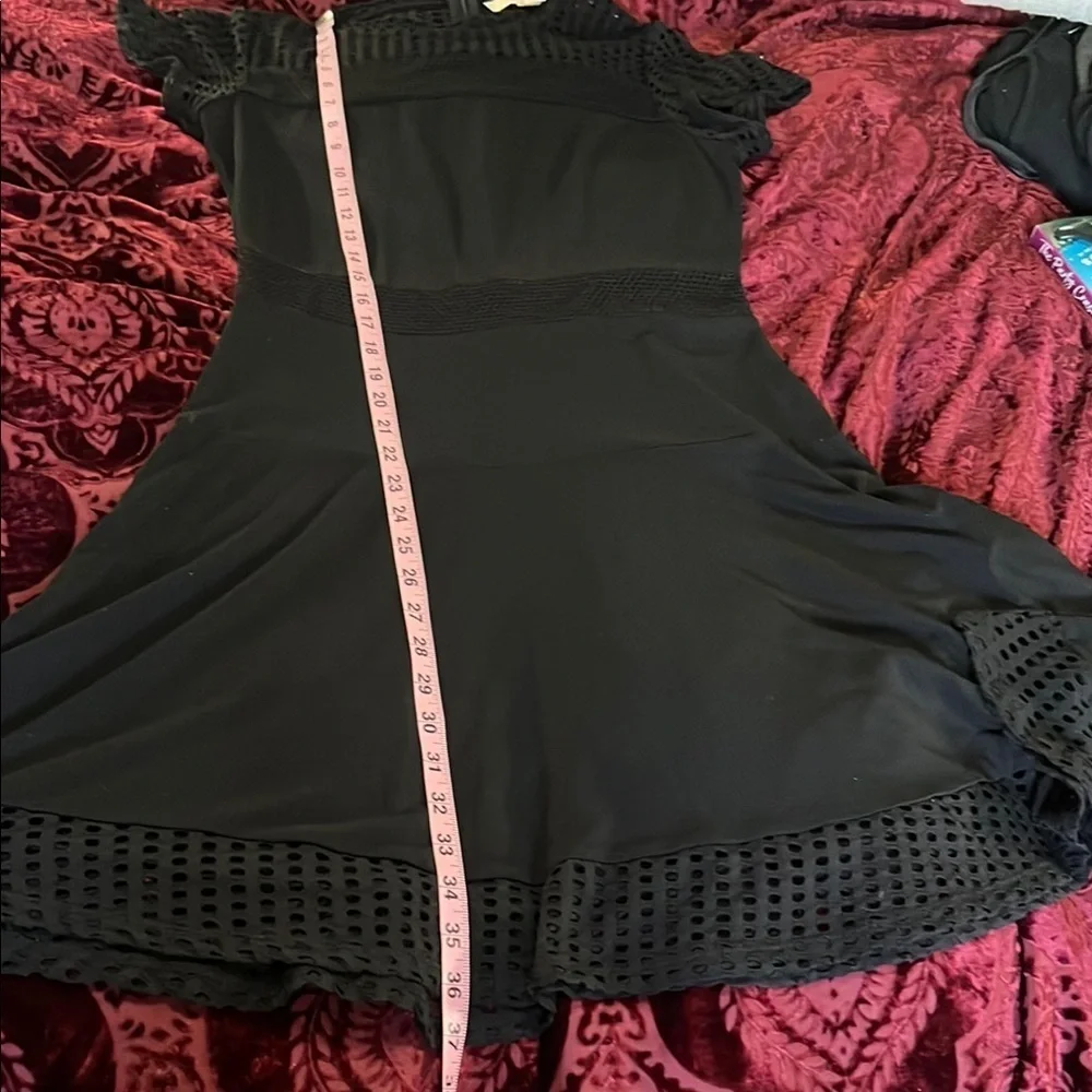 MICHAEL Michael Kors Black Eyelet Trim Dress M